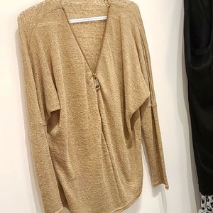 Suzie shier -Sheer gold long-sleeved